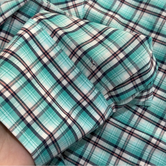 Wrangler Western Shirt Turquoise Plaid Snap Front Long Sleeve Men’s Large Cowboy - Picture 16 of 16